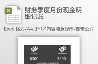 财务季度月份现金明细记账