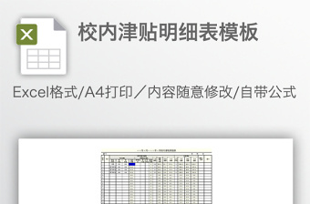 校内津贴明细表模板