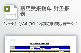 医药费报销单 财务报表