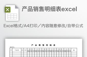 产品销售明细表excel