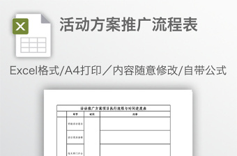 活动方案推广流程表