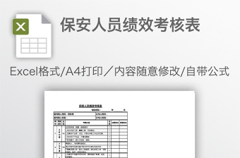 保安人员绩效考核表免费下载