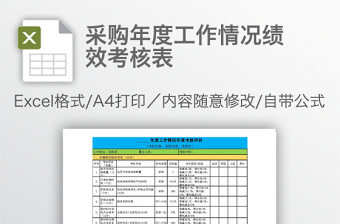 采购年度工作情况绩效考核表免费下载