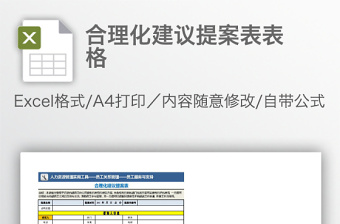 合理化建议提案表表格免费下载