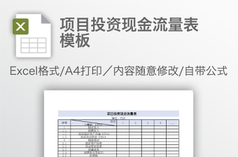 项目投资现金流量表模板免费下载