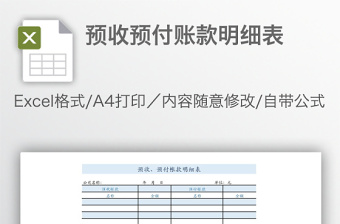 预收预付账款明细表