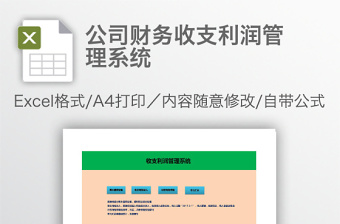 公司财务收支利润管理系统