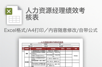 人力资源经理绩效考核表免费下载