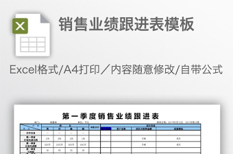 销售业绩跟进表模板免费下载