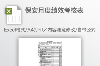 保安月度绩效考核表免费下载