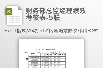 财务部总监经理绩效考核表-5联免费下载