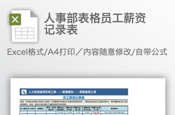 人事部表格员工薪资记录表免费下载