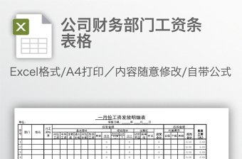 公司财务部门工资条表格免费下载