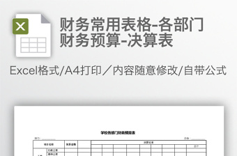 财务常用表格-各部门财务预算-决算表